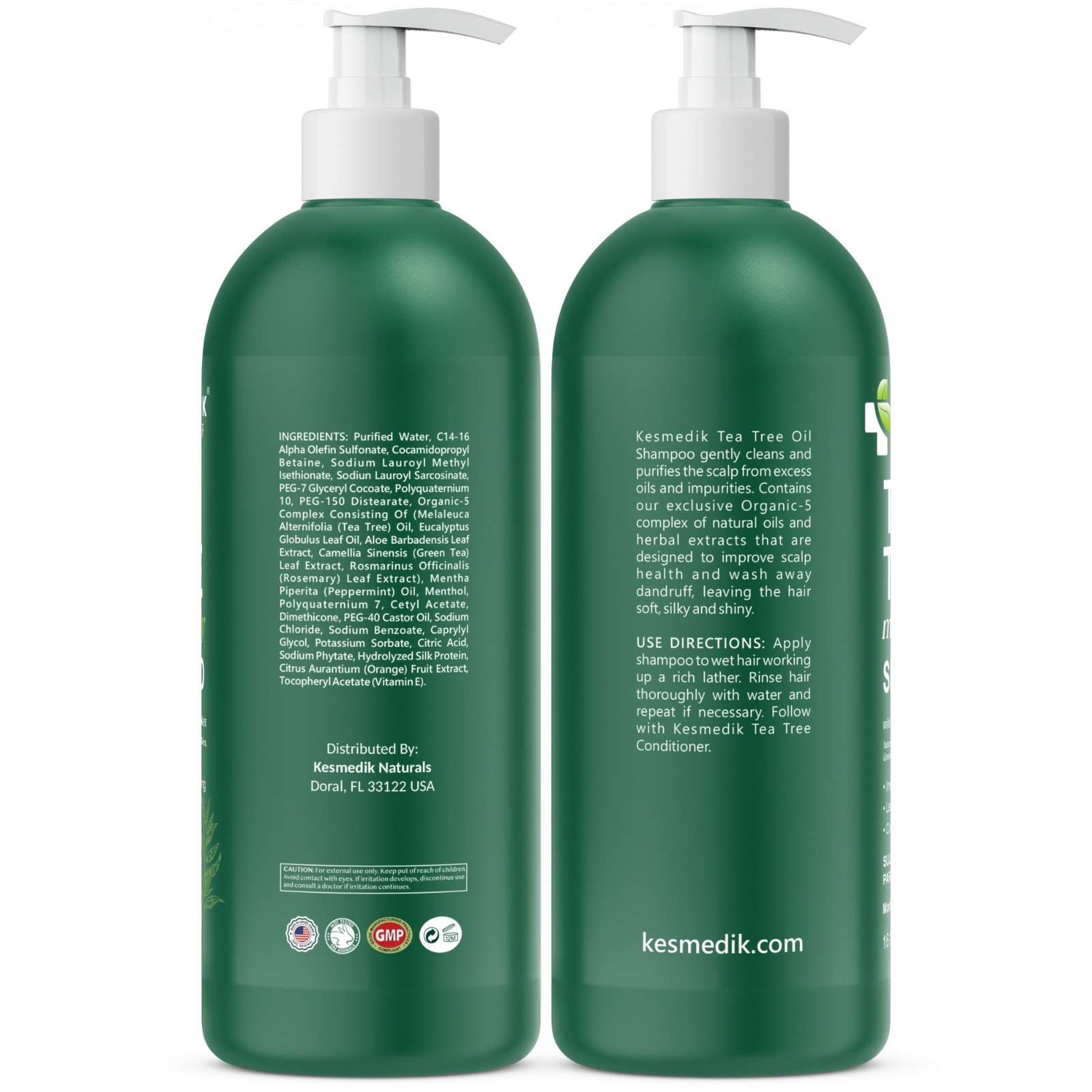 Kesmedik Tea Tree Shampoo - Hydrating, Sulfate-Free, Soothes Itchy & Dry Scalp