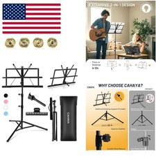 Versatile Folding Music Stand: Desktop  Floor Use - 54.3'' Height Adjustable