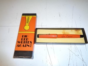 Vintage Parker Big Red Ball Pen Orange Black Ends