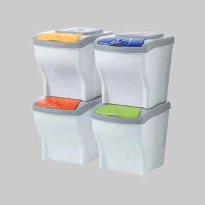 Set Raccolta Differenziata Bama Poker 4 Moduli Design Made in Italy