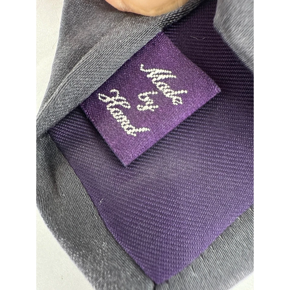 Corbata de seda Ralph Lauren hecha en Inglaterra gris carbón formal negocios para hombre Foto 3 de 4