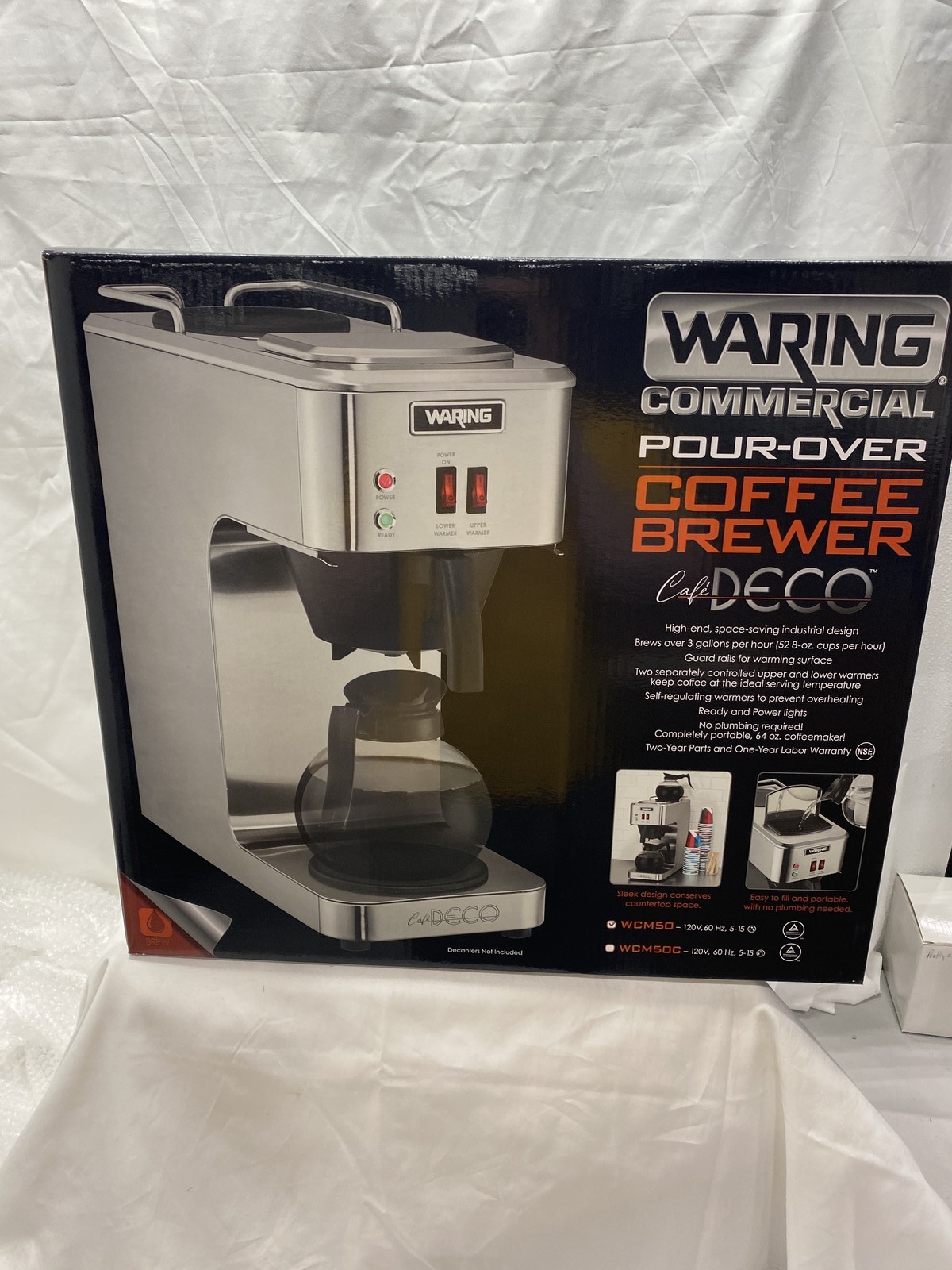 Waring WCM50 Cafe Deco Pour Over Decanter Coffee Brewer 120V