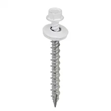 #9 X 2 Inch Bright White Hex Metal to Wood Screws (Bag of 250)