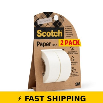 Scotch Paper Tape, White, 0.75 in. x 600 in., 2 Rolls