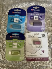 Lot Of 4 Verbatim PNY 8GB 16GB USB Flash Memory Drive NEW