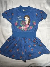 Rare Vintage 90s Disney Beauty  the Beast Belle Dress Girls Small Blue