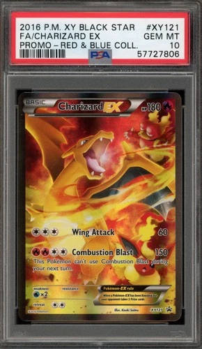 Pokemon Charizard EX Red & Blue Coll. Black Star Full Art Promo XY121 PSA 10