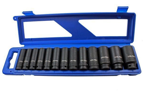 US PRO 13pc Deep Impact Socket Set 1/2"" Drive 12pt Metric 13-32mm CR-V 1683 - Image 4