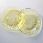 Vintage Federal Glass Sharon Luncheon Plate, Set of 2, Yellow Amber Rose Floral
