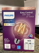 Philips 60-Watt Equivalent G25 Smart Wi-Fi Vintage Edison LED Light Bulb Tunable