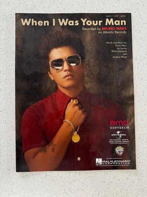 Bruno Mars - When I Was Your Man - Hal Leonard Sheet Music Lyrics Song Book