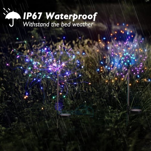 Luces Solares De Fuegos Artificiales 200 LED Impermeable Exterior Jardin Navidad - Picture 8 of 42