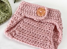 Hand Crochet Newborn Photography Prop: Beautiful Pink Diaper Cover