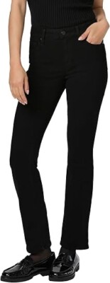 NEW! $199 PAIGE CINDY HIGH RISE STRAIGHT ANKLE JEANS BLACK SHADOW SZ 28 PETITE