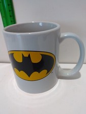 Batman Coffee Cup Mug TM  DC Comics White Ceramic Logo