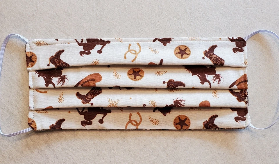 Máscara facial Western Cowboy, alambre para nariz, apertura de filtro, reversible 2 en 1, 1/8 in e Foto 3 de 4