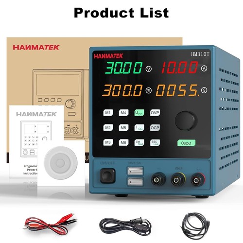HM310T Labornetzteil 0-30V/10A, PC-Software, 4-Digit Display, USB - Bild 6 von 7