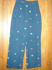 VTG 70S WOMENS SAILING SAIL BOAT FLAGS BOATING CLUB PRINT GOLF PANTS