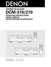 Denon DCM-370 CD Player Owners Manual