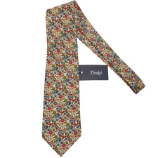 Drake's NWT Neck Tie in Yellow / Multicolor Mini Floral Print 100% Silk