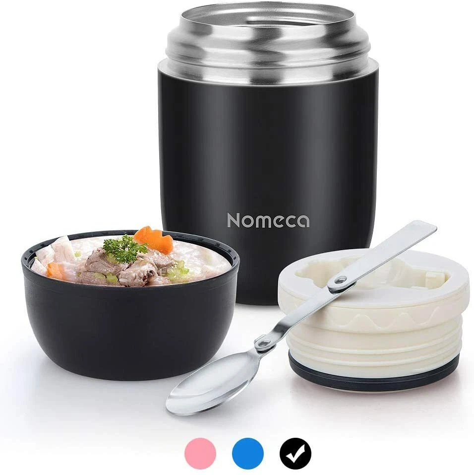 Nomeca Food Thermos Stainless Steel Vacuum Insulated Kids Food Jar with  Folding Spoon, 16Oz Soup Thermos Keep Food Warm/Cold, Wide Mouth &  Leakproof