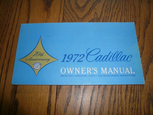 1972 Cadillac Owner's Manual - Vintage - Glove Box - 第 1/2 張圖片