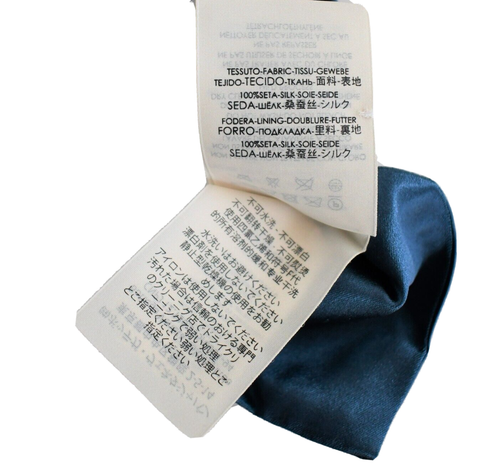 NEW BOTTEGA VENETA Petroleum Blue 100% SILK SATIN SUPER SKINNY Necktie - Picture 10 of 11