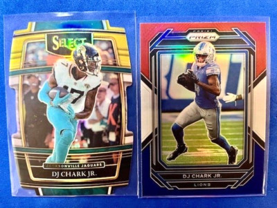 D J Chark Jr 2021 Select Die-Cut Black Gold Prizm & 2022 Prizm Red White Blue