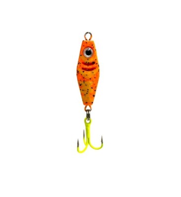 fish lure on clam Psycho Shad 1/7 oz / Rainbow Tiger (Glow) The Super Leech Flutter Spoon is painted with the brightest metallic finished available to ensure maximum flash under the water. Clam Panfish Leech Flutter Spoon
