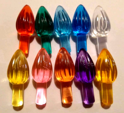 #ad 50 Med Twist Flame Bulbs 10 Vibrant Colors for Ceramic Christmas Tree Lights $5.99