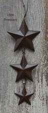 New - Primitive Rusty Tin Look Small Hanging BARN STARS