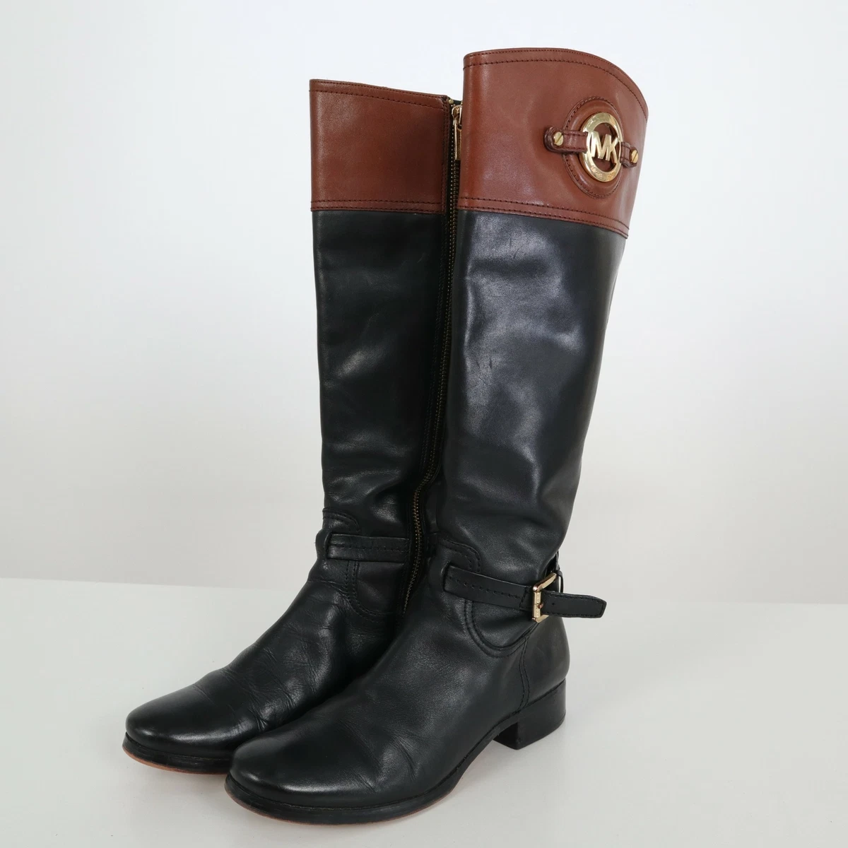 Michael kors black riding best sale boots
