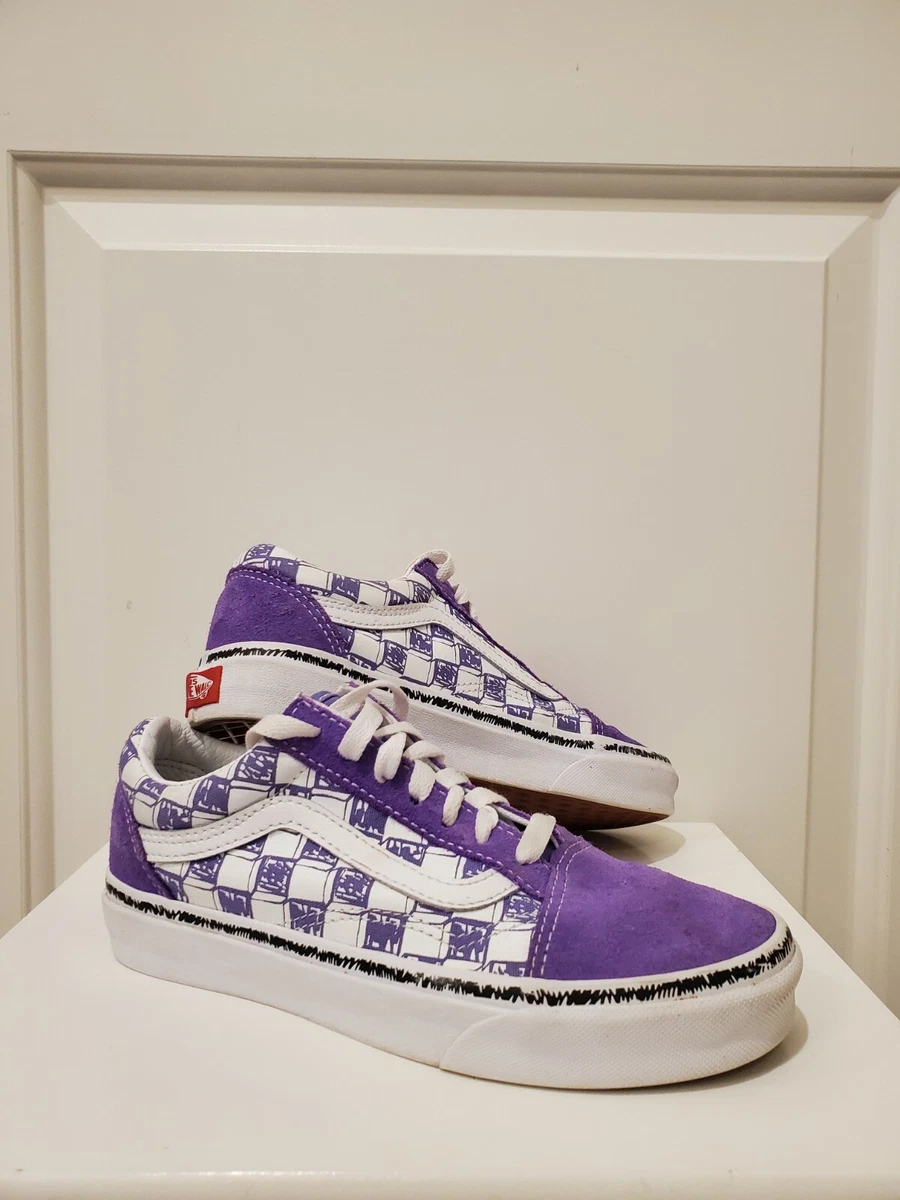 Checkered vans sale purple