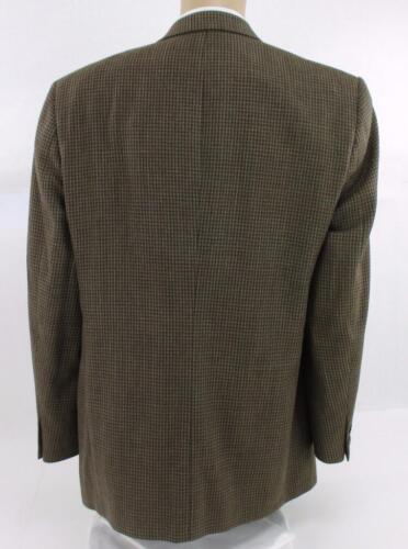46 L Kenneth Cole Brown Gray Wool Tweed Plaid 3Btn Mens Jacket Sport ...