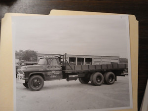 Old Photo of a 1955 Chevrolet 6500 Dually flatbed Ray Steel, Ft. Worth