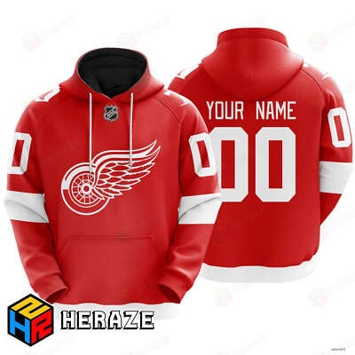 Personalized Detroit Red Wings Hoodie - Custom Name & Number for True Fans!