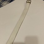 Ladies Vintage Solid White Belt With gold Tone buckle 48 Inches approximately — photo 1