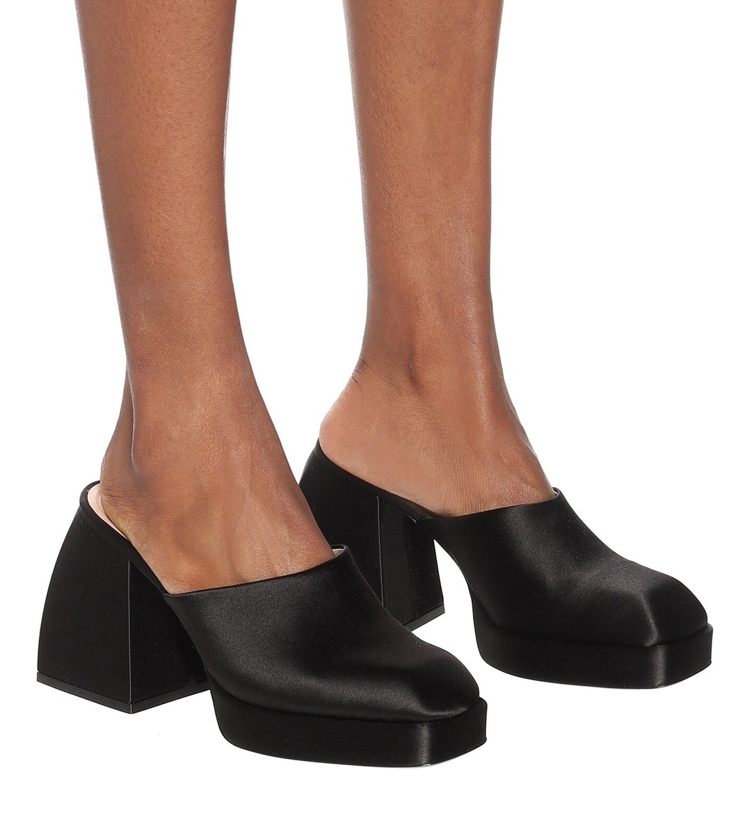 Heels Platform Designer Mules Heels New Nodeleto Black Platform