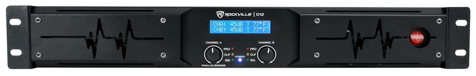 Rockville D12 5000w Peak/1400w RMS Power Amplifier 2 Channel Class D Pro/DJ Amp - Image 2 of 4