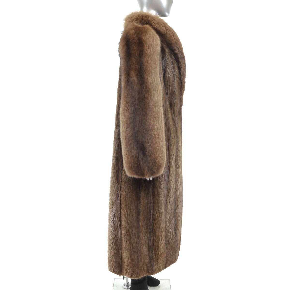 極美品♡VOAAOV BEAVER Stand Collar Long Coat Long-haired Beaver Full Length Coat - Etsy