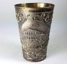 Jugendstil Becher GRU&szlig; AUS BR&Uuml;CKENAU Zinn um 1900 AL1103
