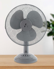 ALINI 12 Inch Desk Table Fan 3 Speed 40W Oscillating Freestand Cooling Fan Grey