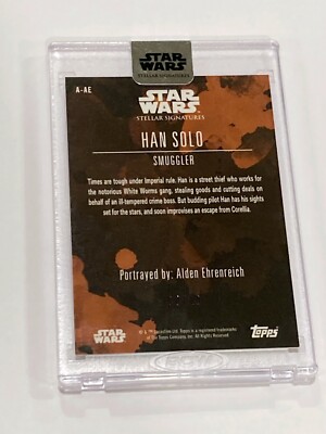 Alden Ehrenreich Han Solo 2019 Topps Star Wars Stellar Autograph