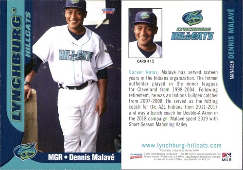 Dennis Malave 2021 Choice Lynchburg Hillcats #15 RC FREE SHIP *AutographDen*