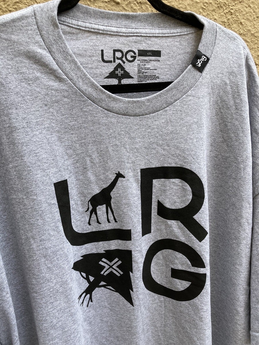 【FALLETT】STORY LOGO COLLAGE SHORT SLEEVE★送料・関税込 Men's LRG Clothing Gray Spell-Out Logo T-Shirt 4XL Cotton