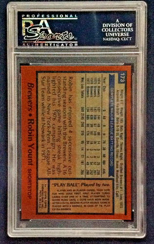 1978 Topps Baseball #173 Robin Yount Brewers PSA 8 $4.25 Shipping - Picture 2 of 2