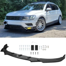 For VW Tiguan SE SEL R-Line Glossy Black Front Bumper Lip Spoiler Splitter Kit