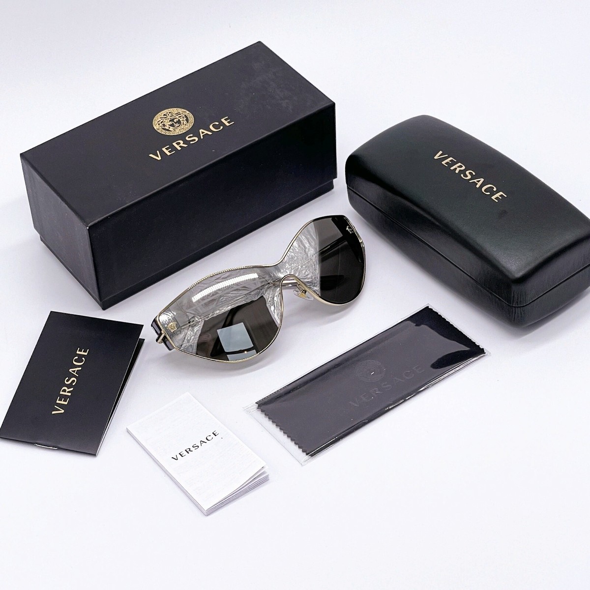 NEW VERSACE VE2239 1252/6G SUNGLASSES VERSACE VE 2239 SILVER  display picture 2