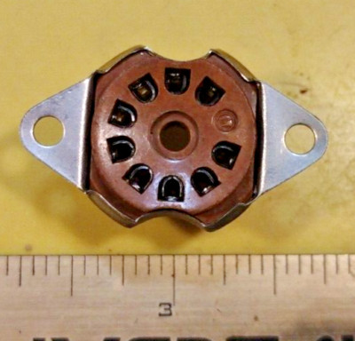 Methode  Mica 9 Pin Tube Socket   Bottom Mount   .75'' Hole   1.25'' Hole Centers