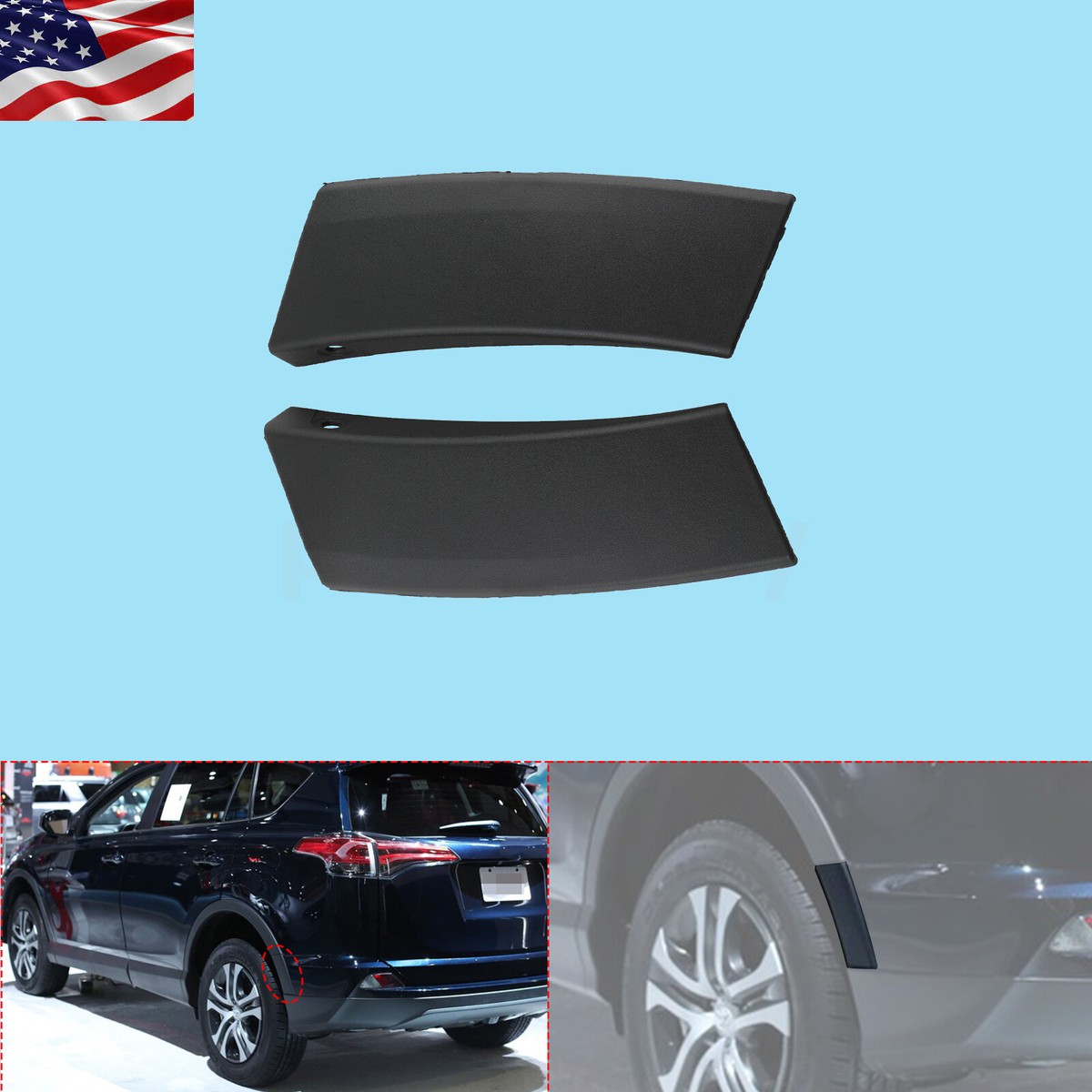 ZXMT RAV4 Bumper Molding Pair Of Rear Bumper Extension Molding Trims ...